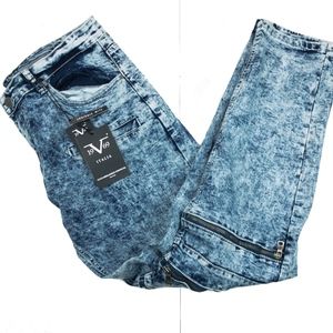 Versace V1969 Mens Acid Wash Jeans Premium Stretch